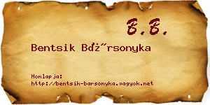 Bentsik Bársonyka névjegykártya